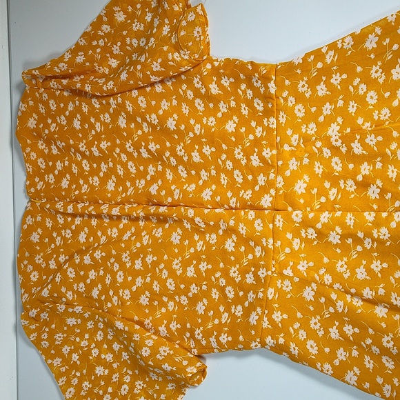 Lulus After Bloom Delight Yellow Floral Midi Dress XS - Picture 13 of 15